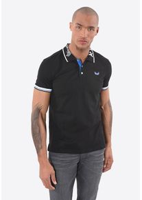 Kaporal5 Kaporal, Herren Poloshirt 'Syx Electr', Himmelblau / Schwarz / Weiß