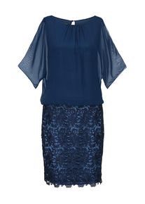 Apart, Damen Kleid aus Chiffon und Spitze, Royalblau