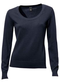 Heine, Damen Rundhals-Pullover, Dunkelblau