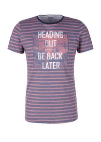 Q/S Designed By, Herren Shirt, Marine / Pink / Weiß