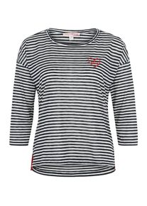 Tom Tailor Denim, Damen Ringelshirt, Nachtblau / Rot / Wei&szlig;