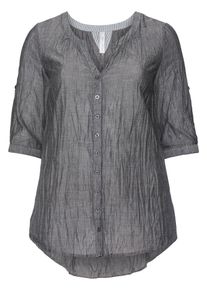 sheego Casual, Damen Longbluse, Anthrazit