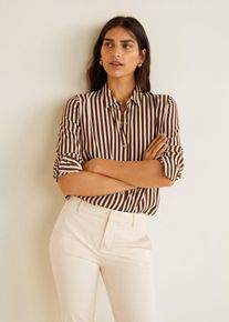 Mango, Damen Hemd 'Brown', Beige / Braun