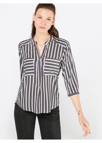 Véro Moda VERO MODA, Damen Streifenbluse 'Vmerika', Grau / Weiß