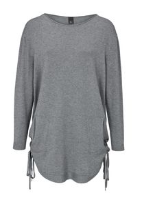 Heine, Damen Longpullover, Graumeliert
