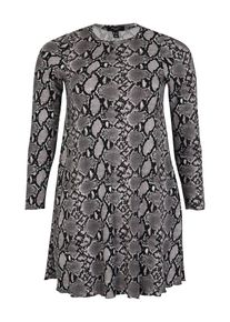 New Look Curves, Damen Kleid 'SNAKE SOFT TOUCH', Grau / Schwarz / Wei&szlig;
