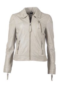 Maze, Damen Lederjacke 'Isla', Beige / Mischfarben