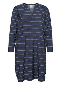 JUNAROSE, Damen Langärmeliges Kleid, Blau / Schwarz / Weiß