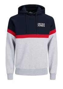 Jack & Jones JACK & JONES, Herren Sweatshirt 'Colourblocking', Nachtblau / Graumeliert / Rot