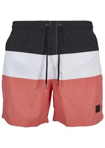 Urban Classics, Herren Shorts, Koralle / Schwarz / Wei&szlig;