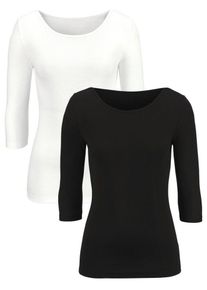 Lascana, Damen Shirt, Creme / Schwarz