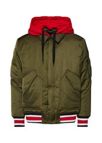 Tommy Hilfiger, Herren Bomberjacke 'LEWIS HAMILTON', Khaki / Hellrot