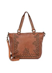 Campomaggi, Damen Handtasche, Cognac / Schwarz