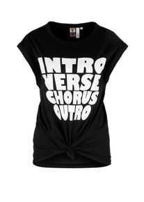 Q/S Designed By, Damen Shirt, Schwarz / Weiß