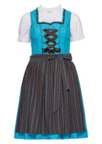 sheego Style, Damen Dirndl, Türkis / Dunkelbraun / Schwarz / Weiß