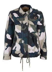 Q/S Designed By, Damen Jacke, Beige / Oliv / Petrol / Weiß