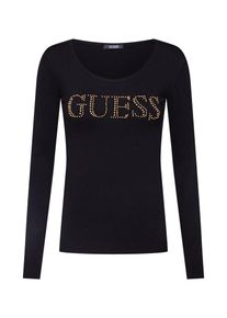 Guess, Damen Pullover 'BRIGITTE LS LOGO SWEATER', Gold / Schwarz
