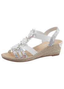 Rieker, Damen Sandalette, Silber / Wei&szlig;
