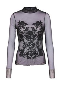 Review, Damen Mesh-Shirt 'TURTLE EMBRO MES', Schwarz