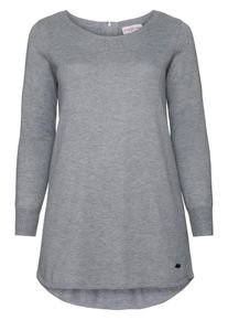 sheego Casual, Damen Longpullover, Grau
