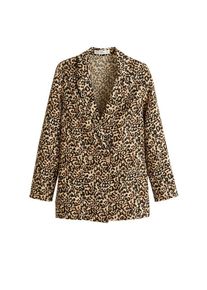 Mango, Damen Blazer 'Braid-n', Beige / Braun / Schwarz