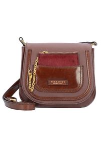 The Bridge, Damen Umhängetasche 'Saturnia', Braun / Puder / Pastellrot