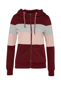 Only, Damen Sweatshirtjacke, Grau / Rosa / Rostrot