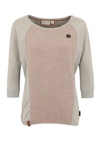 Naketano, Damen Shirt 'Purger mit Burger', Hellgrau / Pastellorange