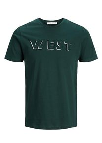 Jack & Jones JACK & JONES, Herren T-Shirt, Dunkelgrün / Weiß