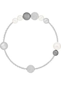 Swarovski, Damen Armband '5421436', Dunkelgrau / Silber / Perlweiß
