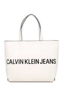 Calvin Klein Jeans, Damen Tasche 'EW TOTE', Schwarz / Weiß