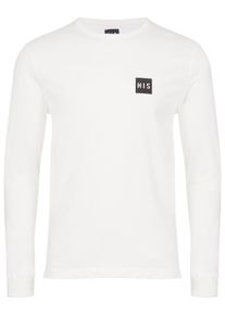 H.I.S. HIS JEANS, Herren Longsleeve, Wei&szlig;
