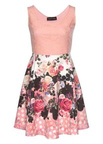 Melrose, Damen Kleid, Dunkelgrün / Rosé / Weiß