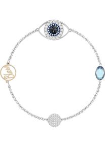 Swarovski, Damen Armband 'Remix Strand Eye 5365749', Nachtblau / Hellblau / Goldgelb / Silber
