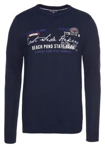 Rhode Island, Herren Pullover, Ultramarinblau / Wei&szlig;