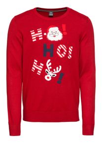s.Oliver RED LABEL, Herren Pullover, Dunkelgrau / Rot / Weiß