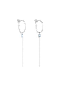 ID fine, Damen Ohrringe 'Baguette', Hellblau / Silber