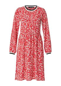 Hallhuber, Damen Crêpe-Kleid, Rot / Schwarz / Weiß