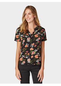 Tom Tailor, Damen Bluse, Pastellorange / Pastellpink / Schwarz / Weiß
