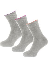 Skechers, Damen Socken, Grau / Neonlila / Hellorange / Neonpink