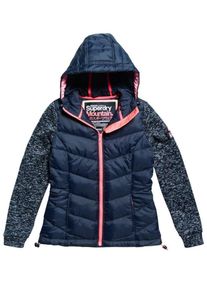 Superdry, Damen Steppjacke 'STORM HYBRID', Navy / Lachs