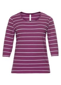 sheego Casual, Damen Shirt, Beere / Weiß
