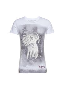 Key Largo, Herren Shirt 'MT ALIVE round', Grau / Weiß