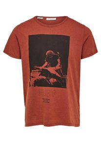 Selected Homme, Herren T-Shirt, Rostbraun / Schwarz