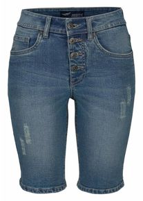 Arizona, Damen Jeansbermudas 'mit sichtbarer Knopfleiste', Blau