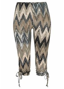Beach Time, Damen Capri-Leggings, Ecru / Schwarz