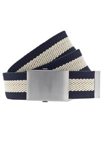 Vanzetti, Herren Bandgürtel, Creme / Blau / Grün / Silber