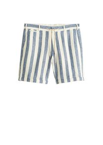 Mango Man, Herren Bermudas 'Set', Blaumeliert / Wei&szlig;