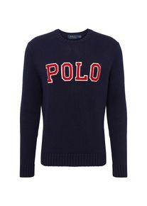 Polo Ralph Lauren, Herren Pullover 'LOGO CN-LONG SLEEVE-SWEATER', Navy / Rot