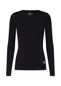 Calvin Klein Jeans, Damen Pullover 'ICONIC RIB SWEATER', Schwarz